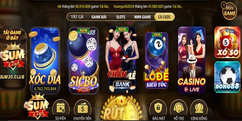 Nhiều giải pháp trò chơi đặt cược khác có tại SUMCLUB